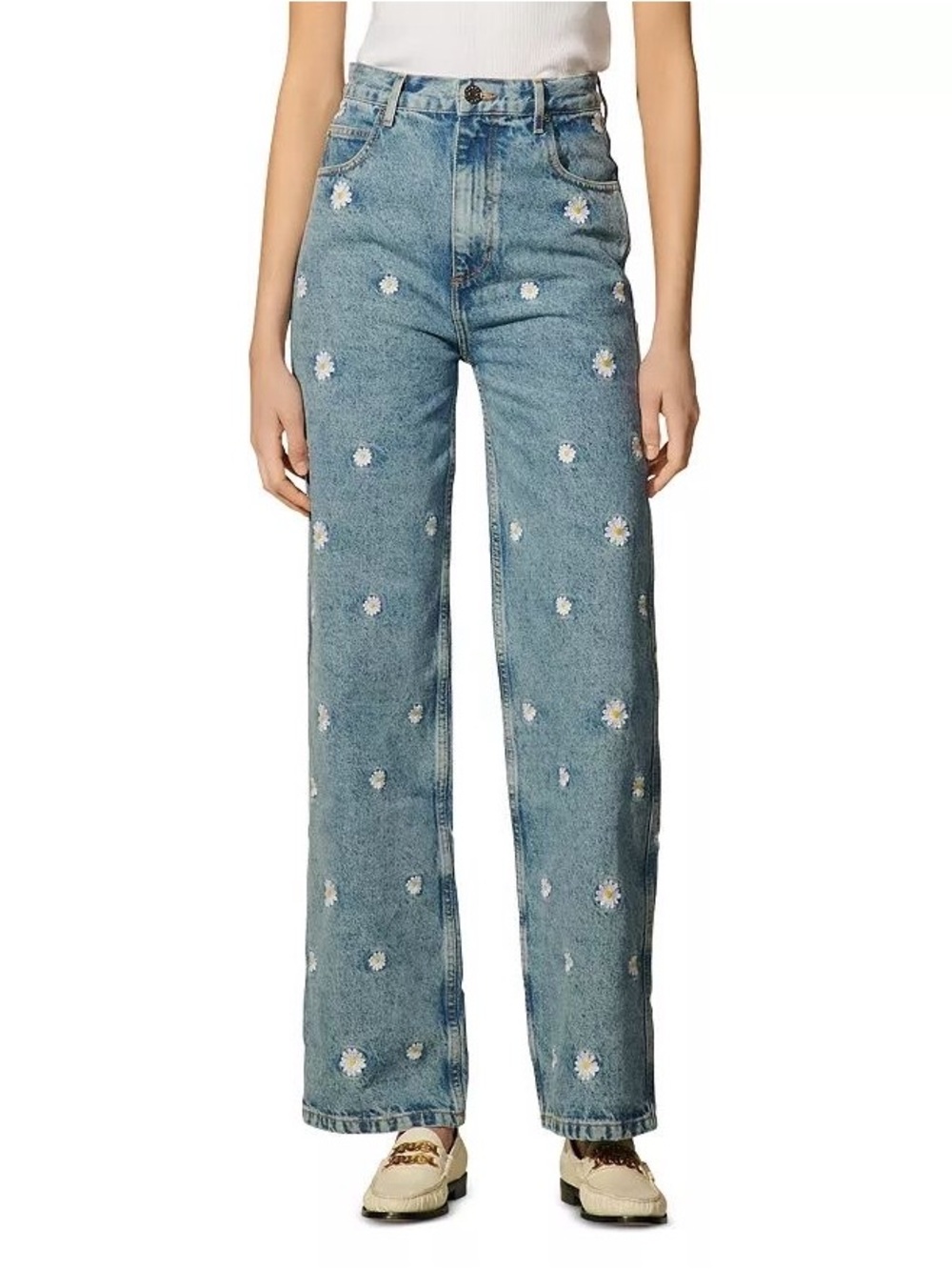 Sandro Flower Embroidered Jeans - Picture 2 of 7